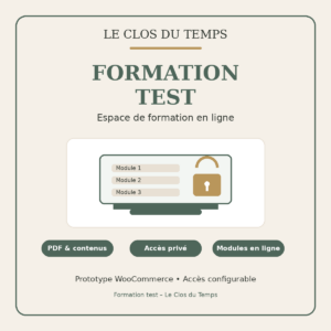 Formation test – espace de formation en ligne du Clos du Temps